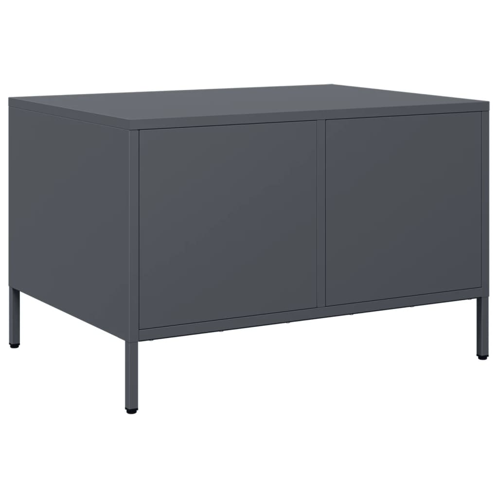 Meuble TV anthracite 68x50x43,5 cm acier laminé à froid