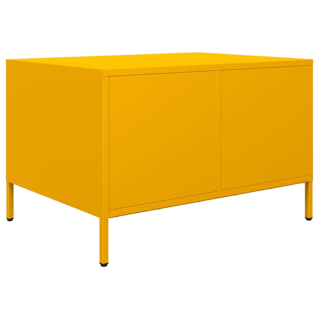 Meuble TV jaune moutarde 68x50x43,5 cm acier laminé à froid