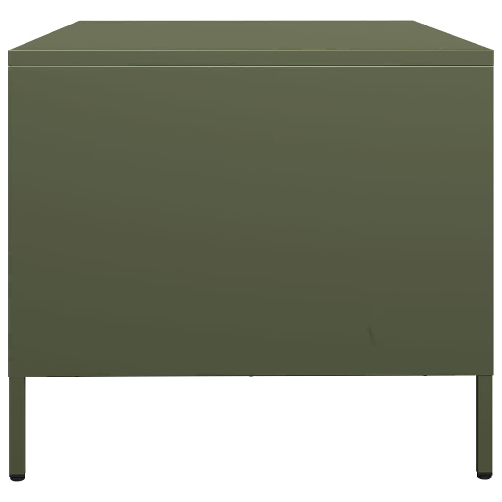 Meuble TV vert olive 68x50x43,5 cm acier laminé à froid