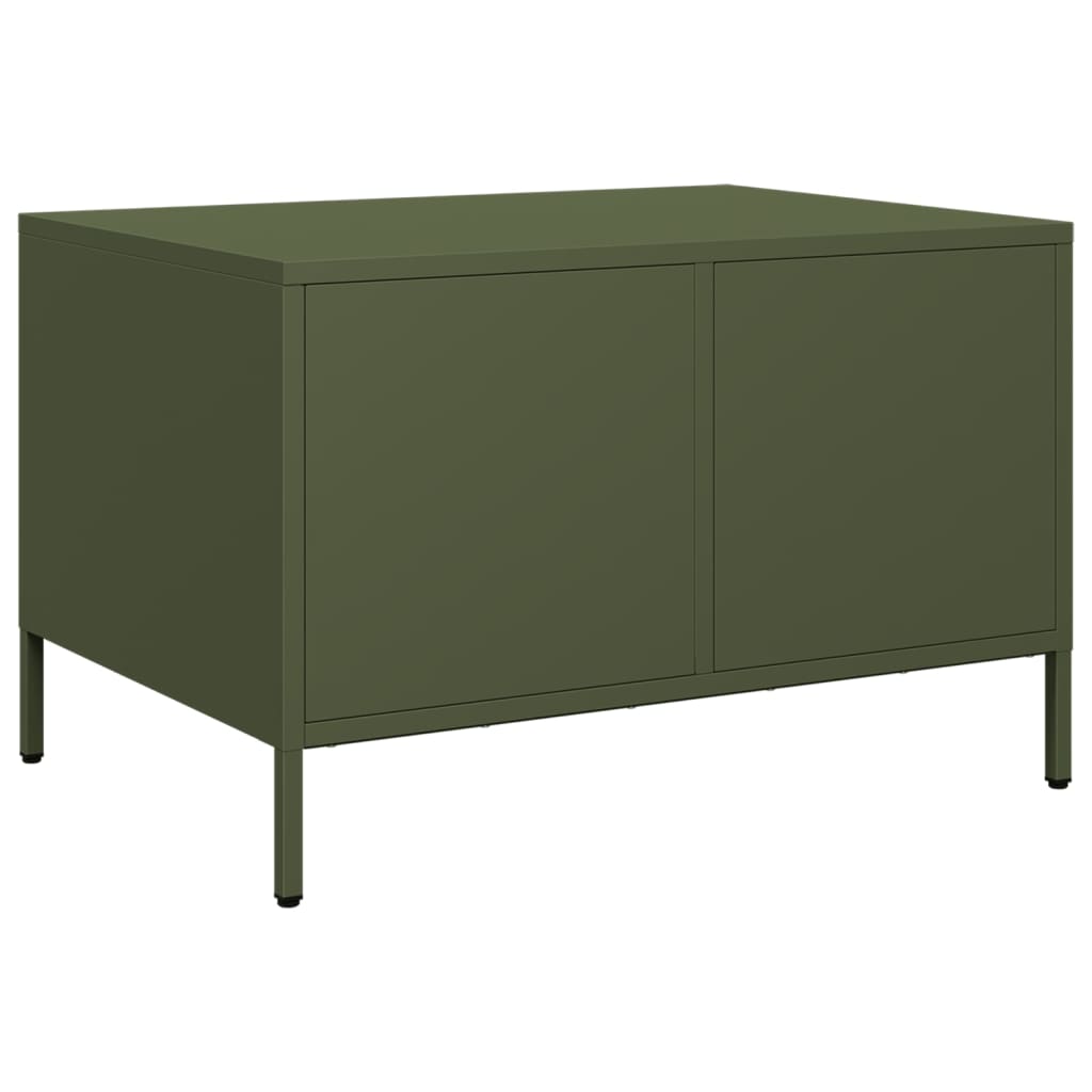 Meuble TV vert olive 68x50x43,5 cm acier laminé à froid