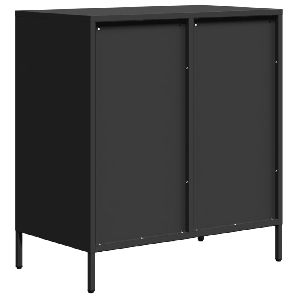 Buffet noir 68x39x73,5 cm acier laminé à froid