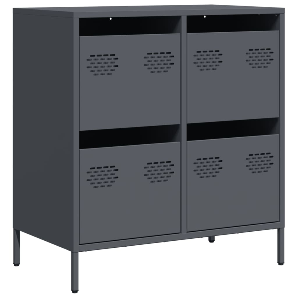 Buffet anthracite 68x39x73,5 cm acier laminé à froid