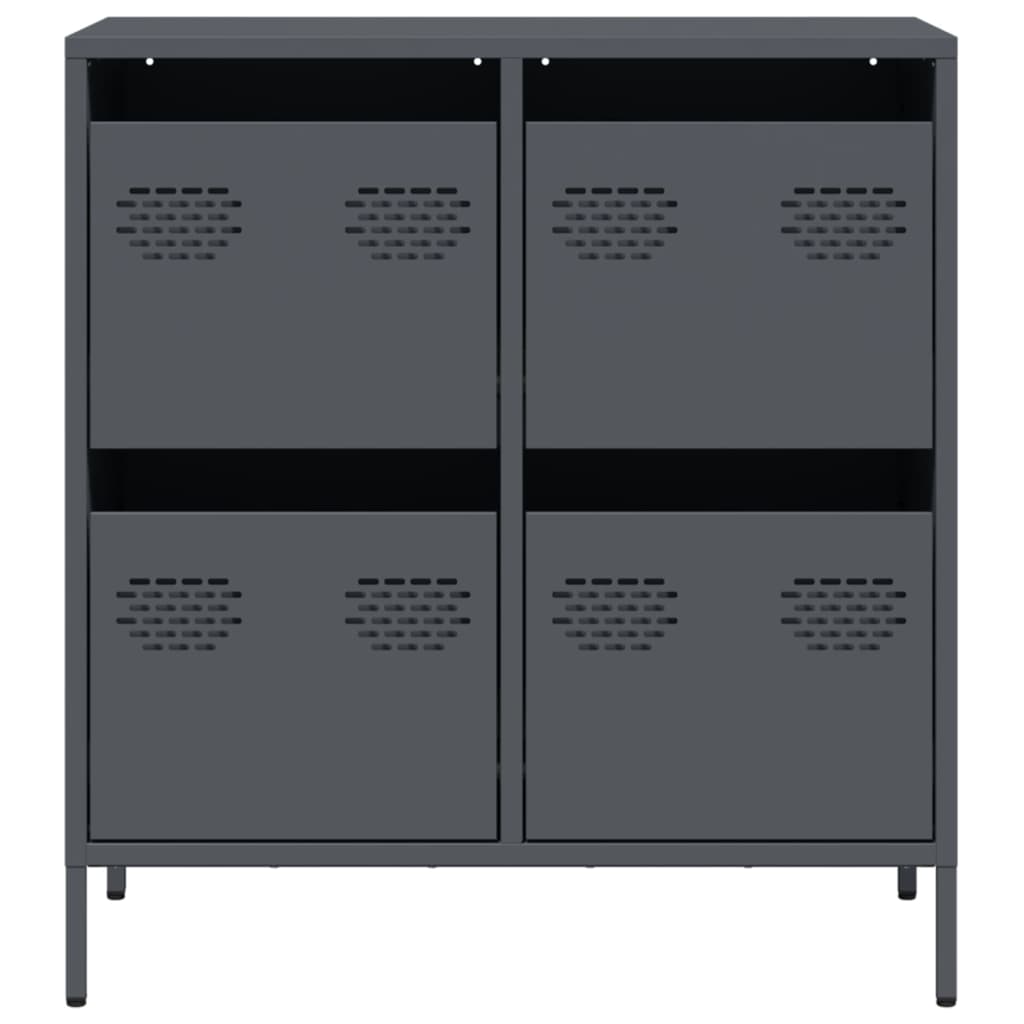 Buffet anthracite 68x39x73,5 cm acier laminé à froid