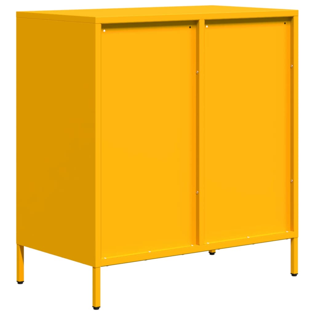 Buffet jaune moutarde 68x39x73,5 cm acier laminé à froid