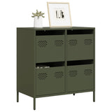 Buffet vert olive 68x39x73,5 cm acier laminé à froid