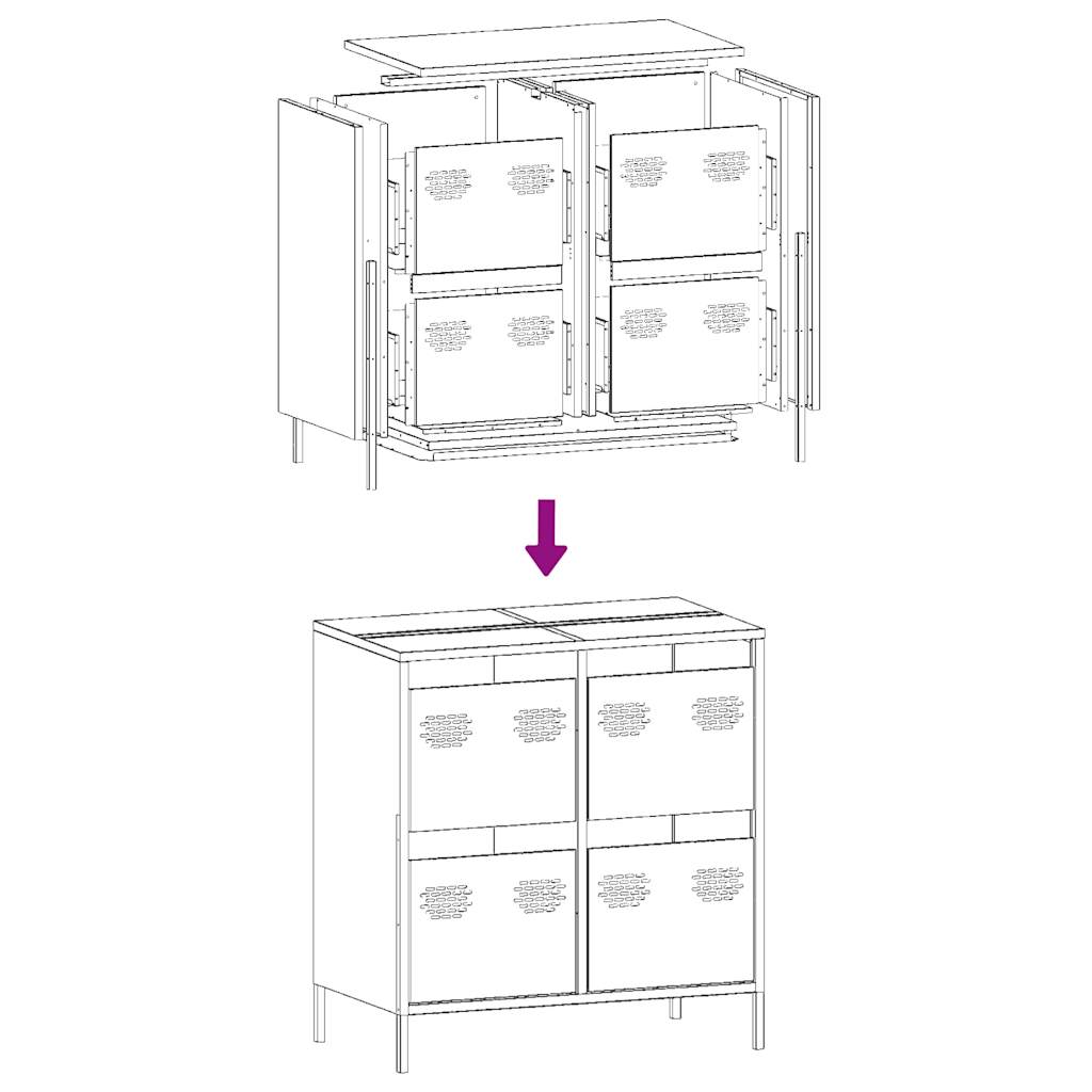 Buffet blanc 68x39x73,5 cm acier laminé à froid