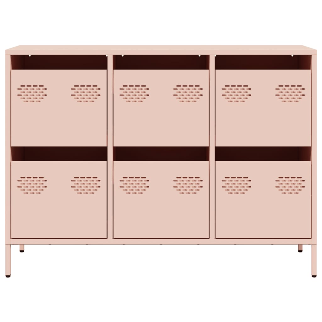 Buffet rose 101,5x39x73,5 cm acier laminé à froid