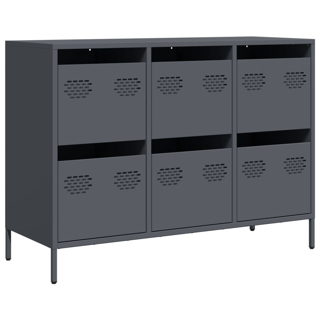 Buffet anthracite 101,5x39x73,5 cm acier laminé à froid