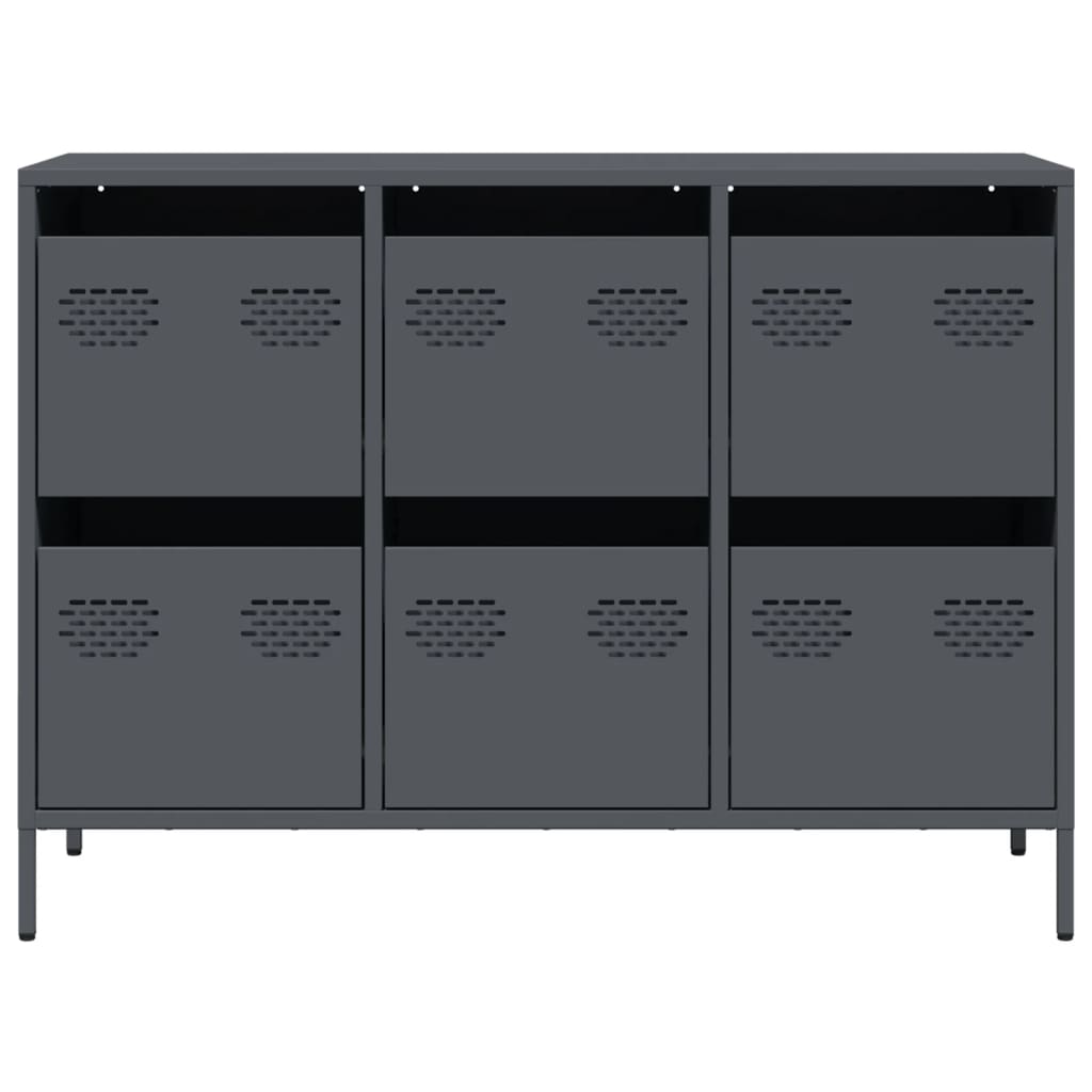 Buffet anthracite 101,5x39x73,5 cm acier laminé à froid