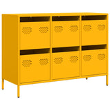 Buffet jaune moutarde 101,5x39x73,5 cm acier laminé à froid