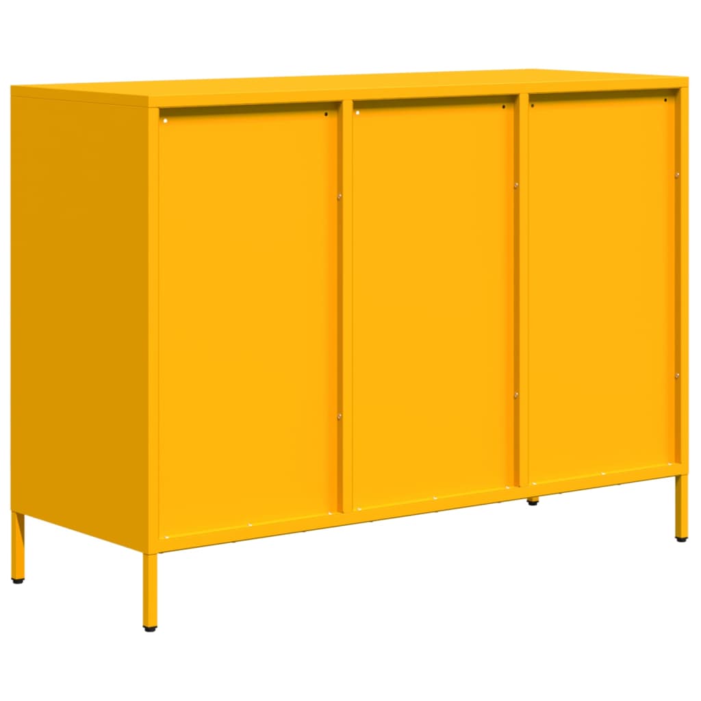 Buffet jaune moutarde 101,5x39x73,5 cm acier laminé à froid