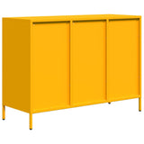 Buffet jaune moutarde 101,5x39x73,5 cm acier laminé à froid