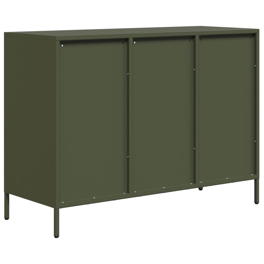 Buffet vert olive 101,5x39x73,5 cm acier laminé à froid