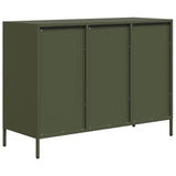 Buffet vert olive 101,5x39x73,5 cm acier laminé à froid