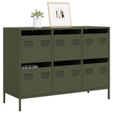 Buffet vert olive 101,5x39x73,5 cm acier laminé à froid