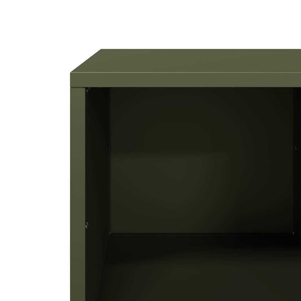 Table basse vert olive 101,5x50x43,5 cm acier laminé à froid