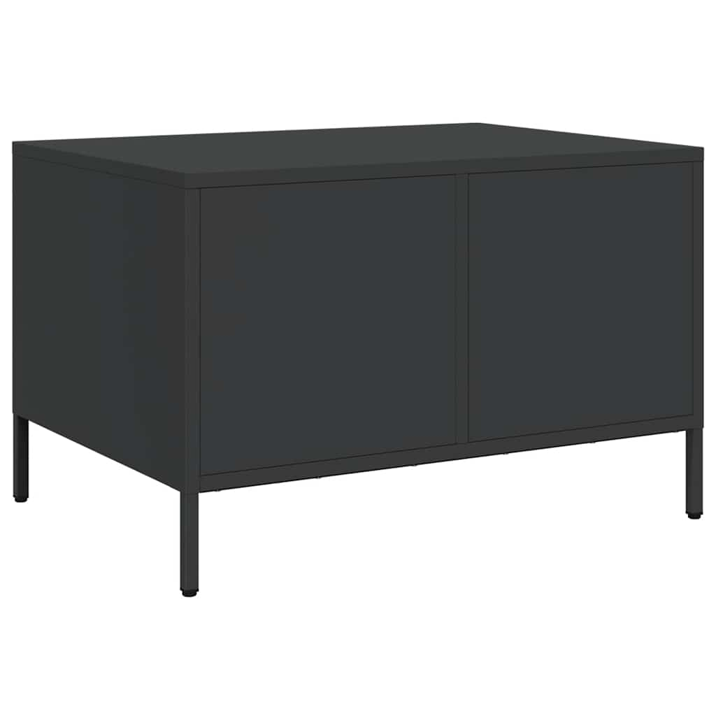 Table basse noir 68,5x50x43,5 cm acier laminé à froid