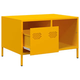 Table basse jaune moutarde 68,5x50x43,5 cm acier laminé à froid