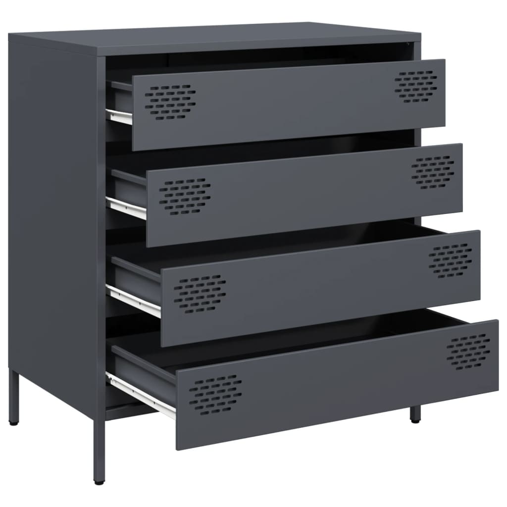 Buffet anthracite 68x39x73,5 cm acier laminé à froid