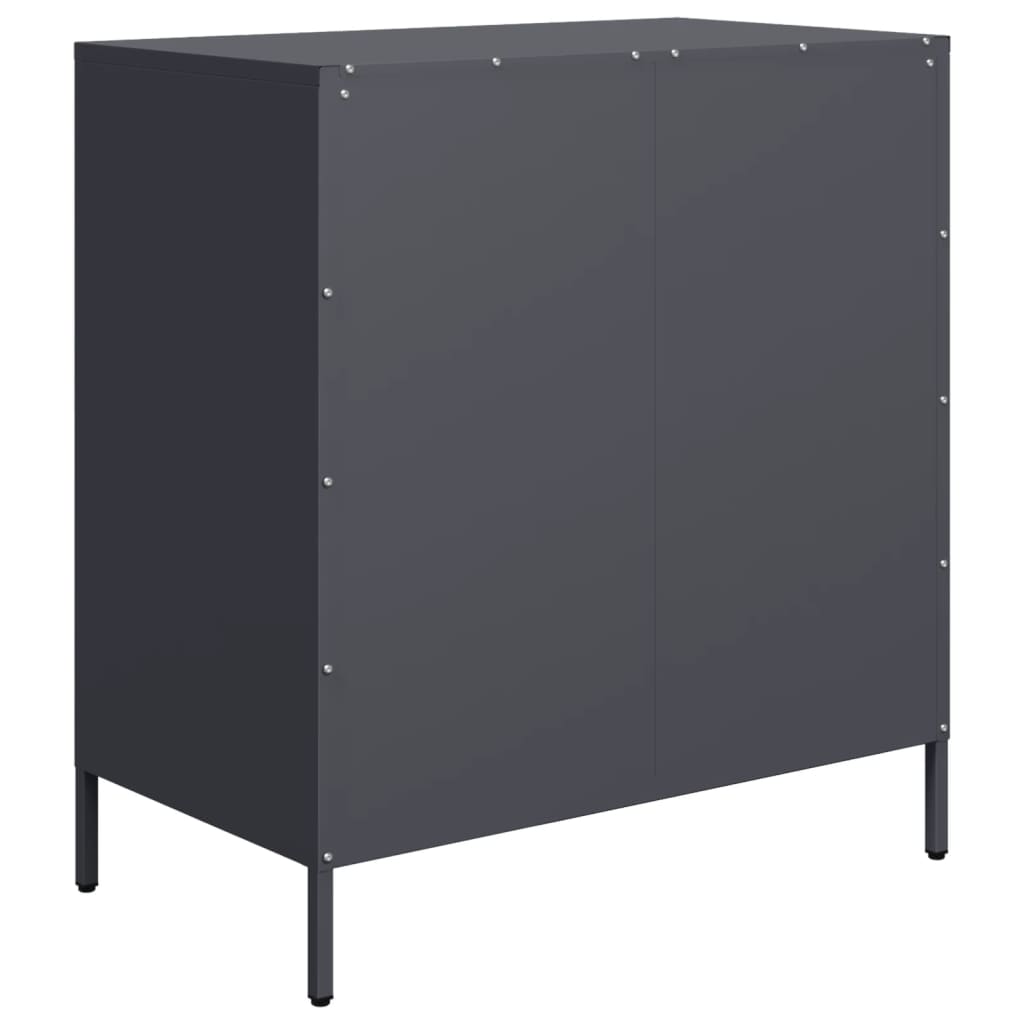 Buffet anthracite 68x39x73,5 cm acier laminé à froid