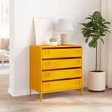 Buffet jaune moutarde 68x39x73,5 cm acier laminé à froid