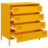 Buffet jaune moutarde 68x39x73,5 cm acier laminé à froid