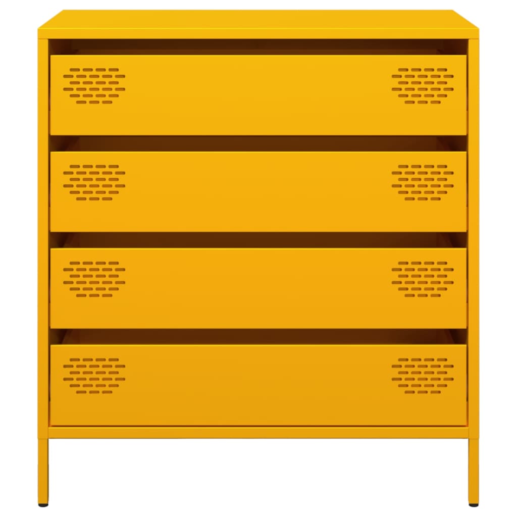 Buffet jaune moutarde 68x39x73,5 cm acier laminé à froid