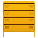 Buffet jaune moutarde 68x39x73,5 cm acier laminé à froid