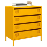 Buffet jaune moutarde 68x39x73,5 cm acier laminé à froid