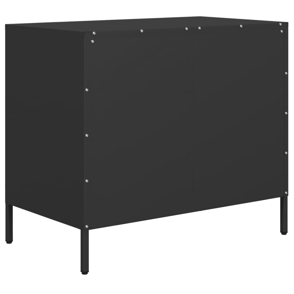 Buffet noir 68x39x58,5 cm acier laminé à froid