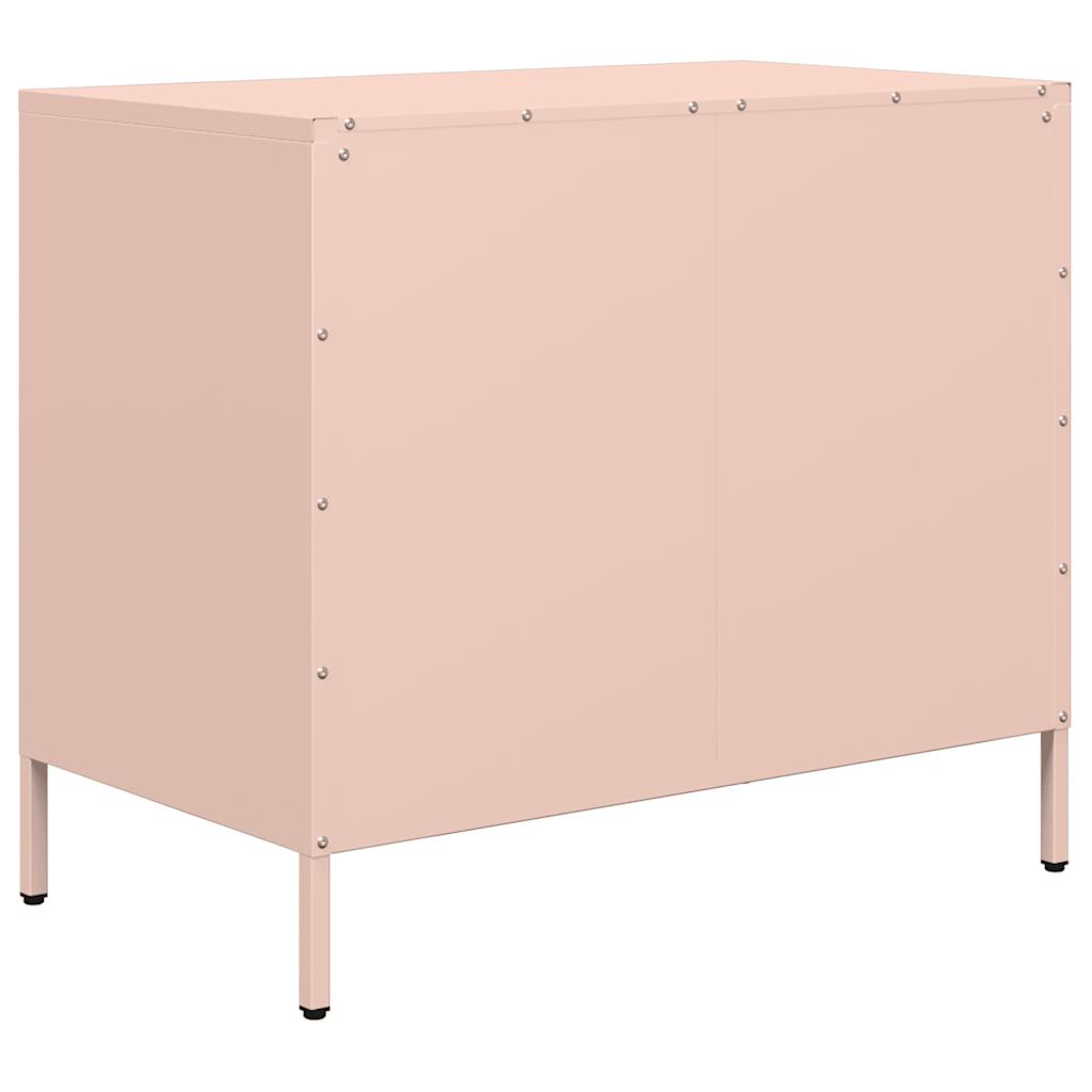 Buffet rose 68x39x58,5 cm acier laminé à froid