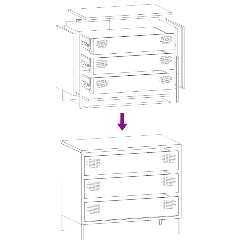 Buffet rose 68x39x58,5 cm acier laminé à froid