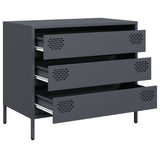 Buffet anthracite 68x39x58,5 cm acier laminé à froid