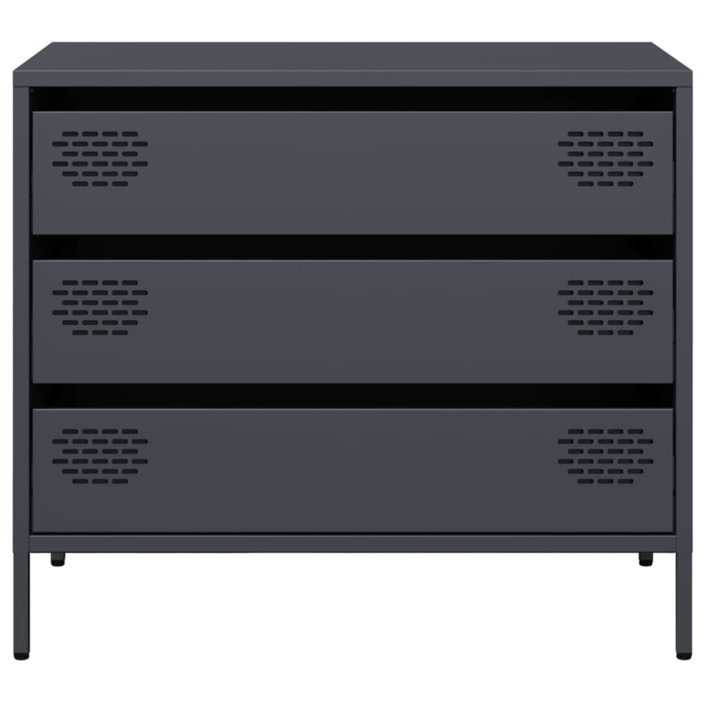 Buffet anthracite 68x39x58,5 cm acier laminé à froid