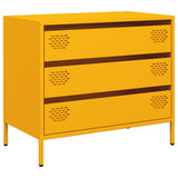 Buffet jaune moutarde 68x39x58,5 cm acier laminé à froid