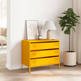 Buffet jaune moutarde 68x39x58,5 cm acier laminé à froid