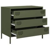 Buffet vert olive 68x39x58,5 cm acier laminé à froid