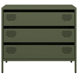 Buffet vert olive 68x39x58,5 cm acier laminé à froid