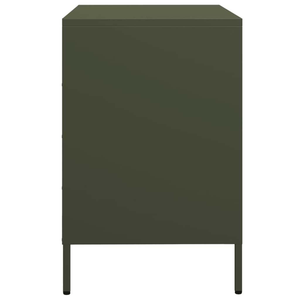 Buffet vert olive 68x39x58,5 cm acier laminé à froid