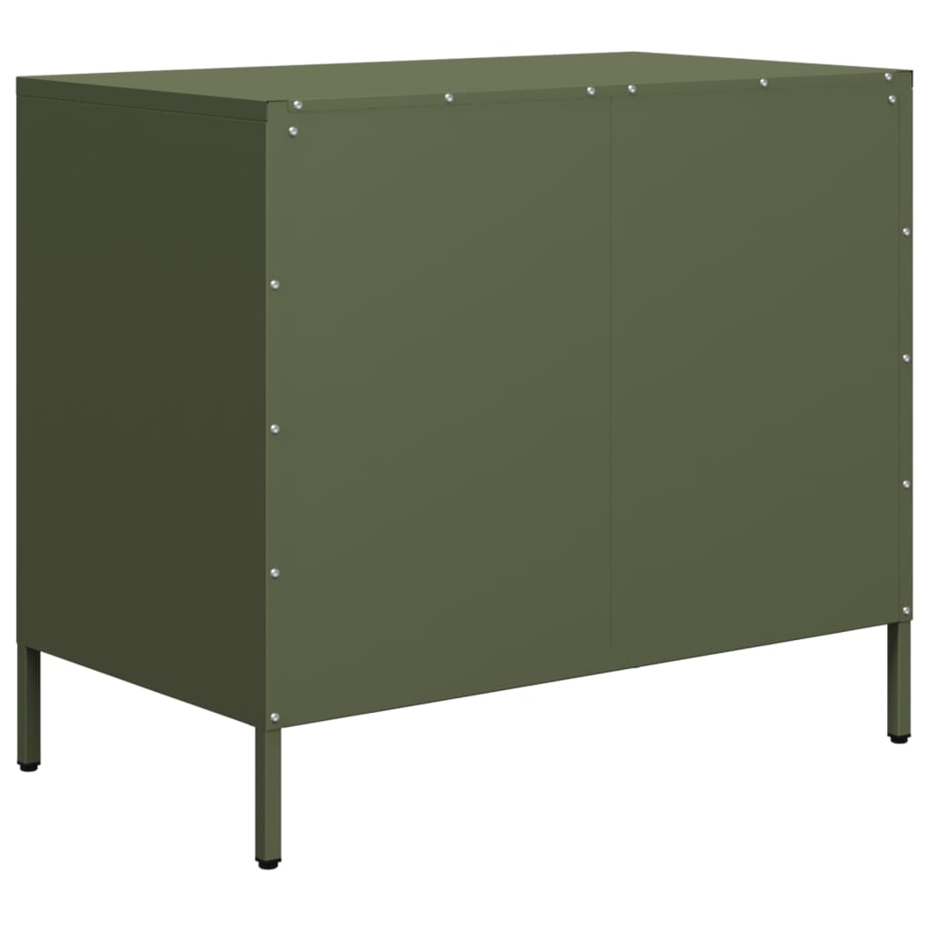 Buffet vert olive 68x39x58,5 cm acier laminé à froid