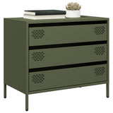 Buffet vert olive 68x39x58,5 cm acier laminé à froid