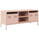 Meuble TV rose 101,5x39x43,5 cm acier laminé à froid