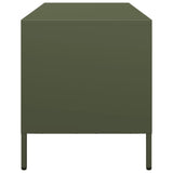 Meuble TV vert olive 101,5x39x43,5 cm acier laminé à froid