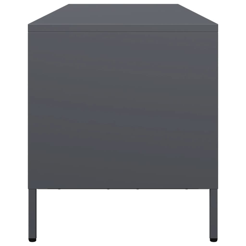 Meuble TV anthracite 135x39x43,5 cm acier laminé à froid