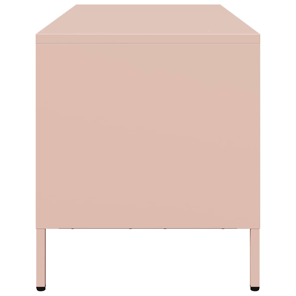 Meuble TV rose 68x39x43,5 cm acier laminé à froid