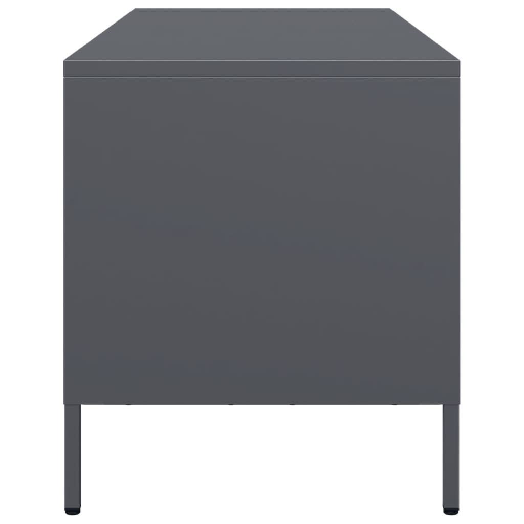 Meuble TV anthracite 68x39x43,5 cm acier laminé à froid