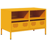 Meuble TV jaune moutarde 68x39x43,5 cm acier laminé à froid