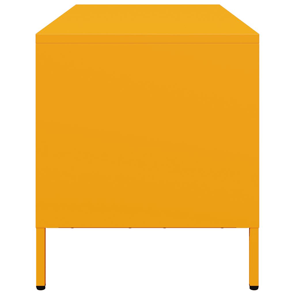 Meuble TV jaune moutarde 68x39x43,5 cm acier laminé à froid