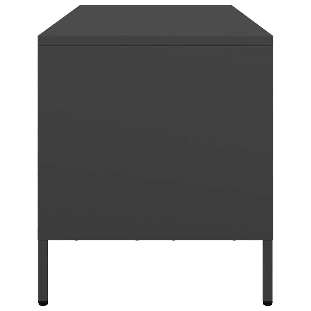 Meuble TV noir 101,5x39x43,5 cm acier laminé à froid