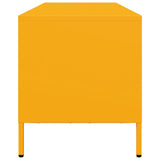 Meuble TV jaune moutarde 135x39x43,5 cm acier laminé à froid